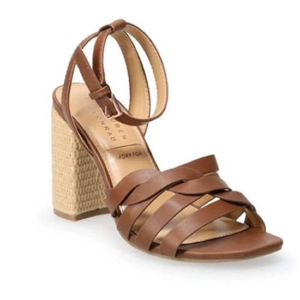 LC brown strappy heels size 11 - Picture 1 of 5